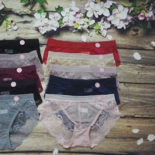 QTH204 - Quần lót lưới ren mông phối ren 2 bên