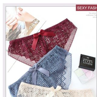 QVI80 - Quần lót ren nơ giữa quyến rũ - hàng cao cấp