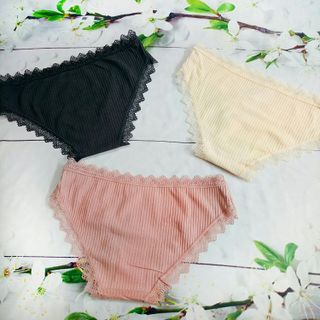 QTH241 - Quần lót cotton viền ren chất đẹp thấm hút tốt
