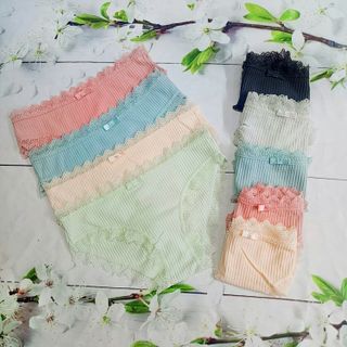 QTH241 - Quần lót cotton viền ren chất đẹp thấm hút tốt