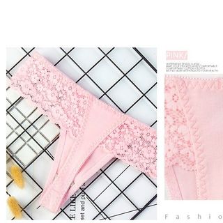 QVI82 - Quần lót lọt khe phối ren 2 bên chất cotton - hàng cao cấp