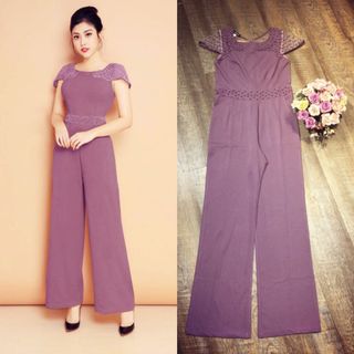 990-Jum dài ống suông phối lưới đính hột xinh xắn