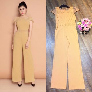 990-Jum dài ống suông phối lưới đính hột xinh xắn