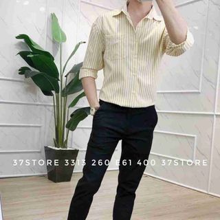 Áo Sơmi Sọc Hàn Quốc Chuẩn Men