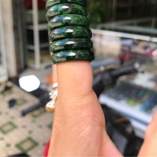 Nhẫn ngọc cẩm thạch sơn thuỷ size nữ