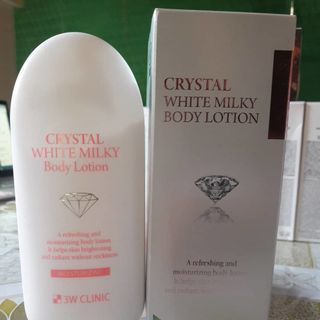 COMBO KEM KÍCH TRẮNG BODY KEM DƯỠNG TRẮNG BODY CRYSTAL WHITE MILKY PACK 3W CLINIC HÀN QUỐC