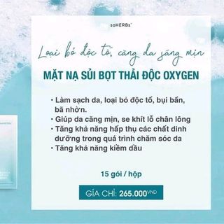 MASK THẢI ĐỘC DA OXYGEN SoHERBs giá sỉ