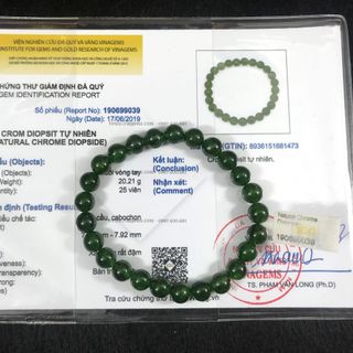 Vòng đá diopside bán sỉ - Đá tự nhiên - Có kiểm định đá quý