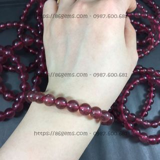 Vòng đá thạch anh dâu tây đỏ bán sỉ - Hàng tự nhiên có kiểm định