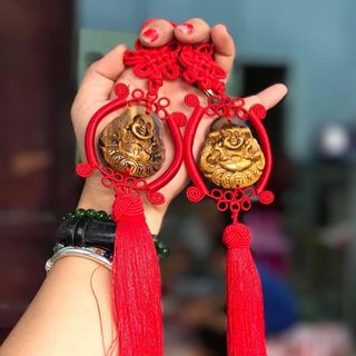 Móc treo ô tô hay phòng khách di lặc đá thạch anh mắt hổ