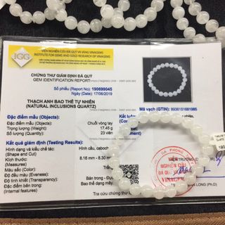 Vòng thạch anh ưu linh trắng bán sỉ - Hàng tự nhiên có kiểm định đá