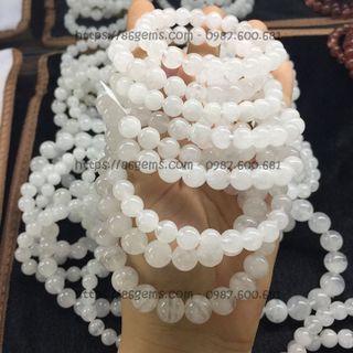 Vòng thạch anh ưu linh trắng bán sỉ - Hàng tự nhiên có kiểm định đá