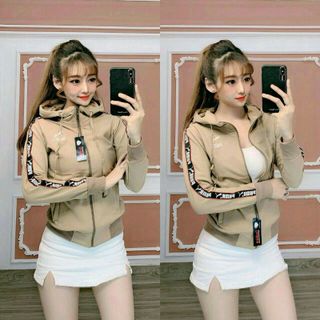 áo khoác da cá chạy sọc