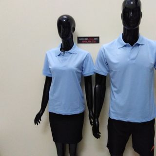 Áo thun cổ bẻ màu xanh biển