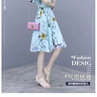 đầm voan xòe tay loe sỉ sll