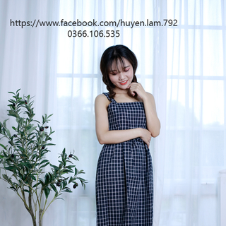 Váy hai dây xuông kẻ sọc chất vải mát