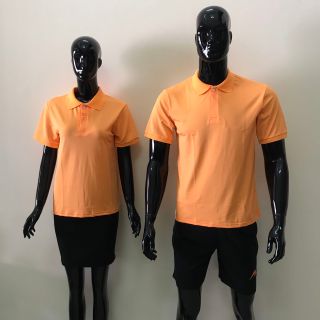 Áo thun cổ trụ màu cam nhạt