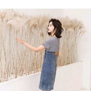 Đầm jean phối thun cao cấp