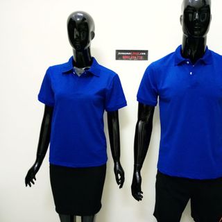 Áo thun cá sấu 4 chiều cổ trụ màu xanh bích