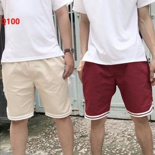 Quần shorts kaki phối 3 sọc nam thời trang