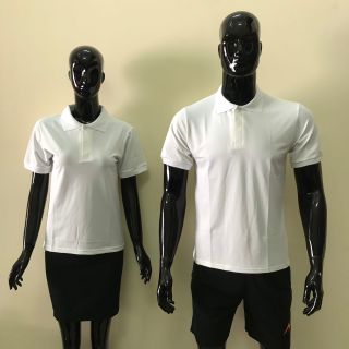 Áo thun cổ bẻ cá sấu poly màu trắng gạo