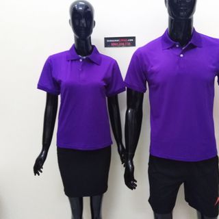 Áo thun cổ trụ màu tím