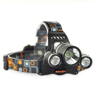 Đèn Pin Led Siêu Sáng Đội Đầu 3 Bóng Đen Nhiều Chế độ