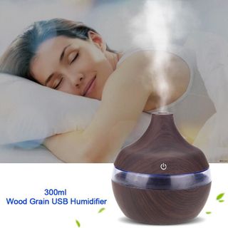Máy xông tinh dầu vân gỗ hình giọt nước tặng kèm 1 chai tinh dầu 10ml giá sỉ​ giá bán buôn