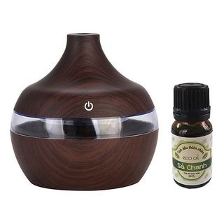 Máy xông tinh dầu vân gỗ hình giọt nước tặng kèm 1 chai tinh dầu 10ml giá sỉ​ giá bán buôn