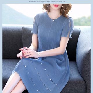 Đầm nhúng đính cườm cao cấp