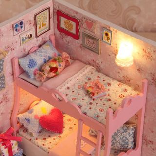 Nhà Đồ Chơi Búp Bê Láp Ráp Có Đèn