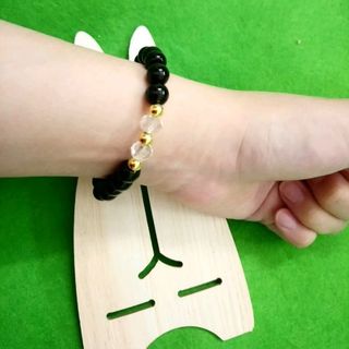 chuỗi đeo tay phong thủy hạt đá 8li mix mặt Pha lê