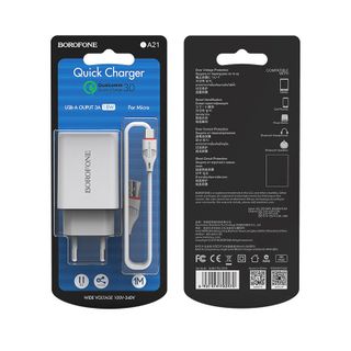 BOROFONE - Bộ Cóc Cáp Sạc Nhanh BA21A - Cổng Micro EU