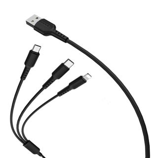 BOROFONE - Dây Cáp Sạc 3 in 1 BX16 - Cổng Lightning Cổng Micro Cổng Type C 1m