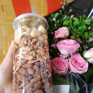 Hũ Mixed 3 loại Nhân Cao Cấp Óc chó - Macca - Hạnh Nhân