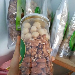 Hũ Mixed 3 loại Nhân Cao Cấp Óc chó - Macca - Hạnh Nhân