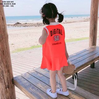 đầm đuôi cá cổ dạng sơ mi bé gái giá sỉ tphcm