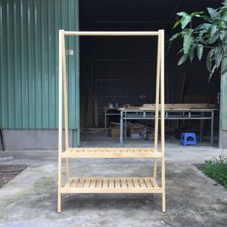 Kệ Gỗ Treo Quần Áo Chữ A 2 Tầng