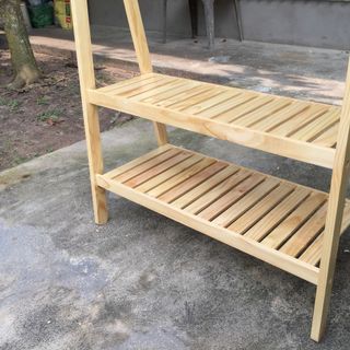 Kệ Gỗ Treo Quần Áo Chữ A 2 Tầng