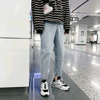 Quần jean trơn unisex nam nữ