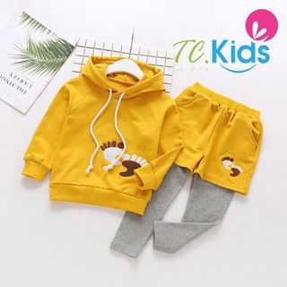 Bộ thun dài tay có nón quần đùi phối legging bé gái giá sỉ tphcm giá sỉ