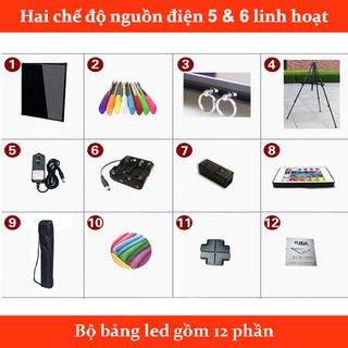 Bộ bảng led quảng cáo 60x80 chân inox tripod hãng Niubin