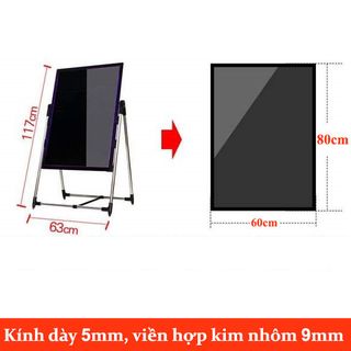 Bộ bảng led quảng cáo 60x80 chân inox chữ V hãng Niubin