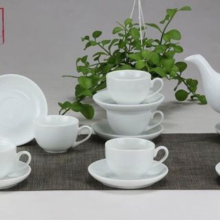 Bộ ấm chén trắng cao cấp Bát Tràng