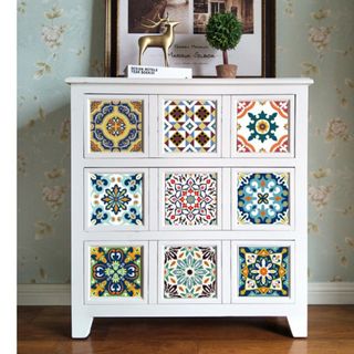 Decal trang trí họa tiết gạch bông