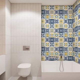 Decal trang trí họa tiết gạch bông