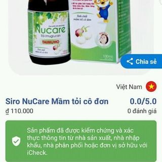 Siro Nucare tinh chất Mầm tỏi cô đơn