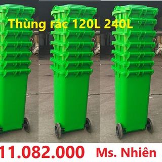 Chuyên bán thùng rác 120 lít nắp kín 2 bánh xe giá rẻ- giá sỉ