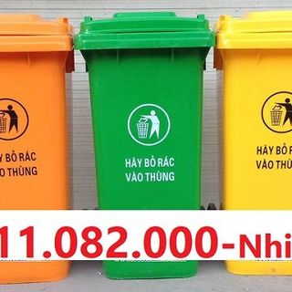Chuyên bán thùng rác 120 lít nắp kín 2 bánh xe giá rẻ-