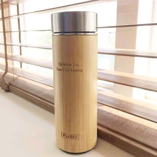 bình giữ nhiệt vỏ tre ruột inox 304